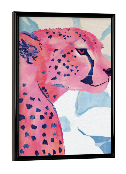 Poster mit schwarzem Rahmen "Cheetah's Graceful Majesty" artboxONE - Floral,Tiere