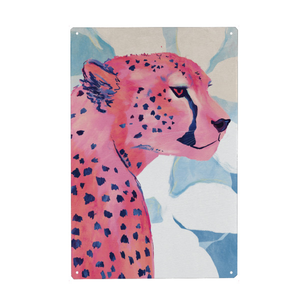 Holzbild "Cheetah's Graceful Majesty" artboxONE - Floral,Tiere