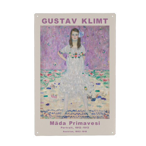 Holzbild "Mäda Primavesi, Gustav Klimt" artboxONE - Typografie,Floral,Menschen