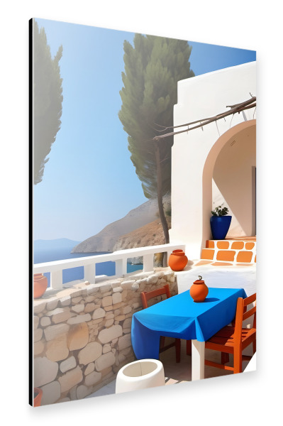Alu-Dibond "Blick auf die mediterrane Terrasse" 75x50 cm artboxONE