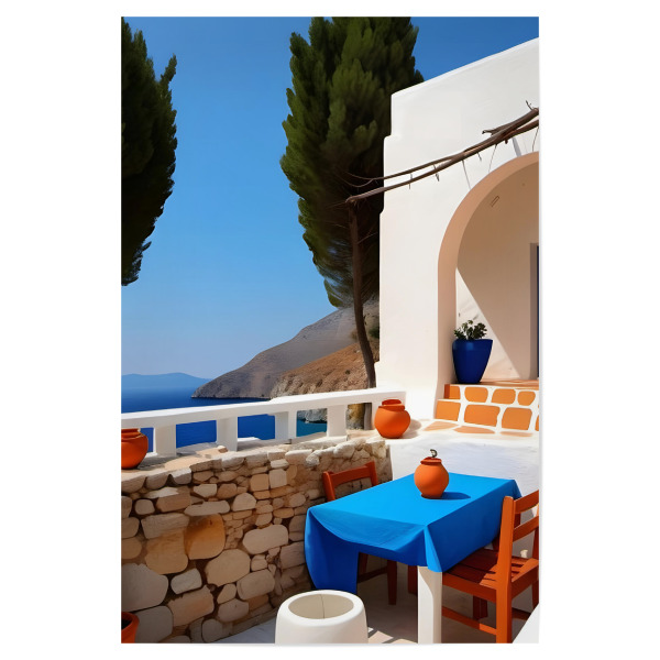 Poster 30x20 cm "Blick auf die mediterrane Terrasse" artboxONE - Reise