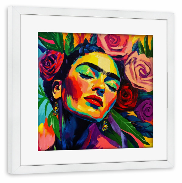 Poster mit Rahmen weiß "The Floral Embrace" artboxONE - Natur,Floral,Menschen,Für Mama
