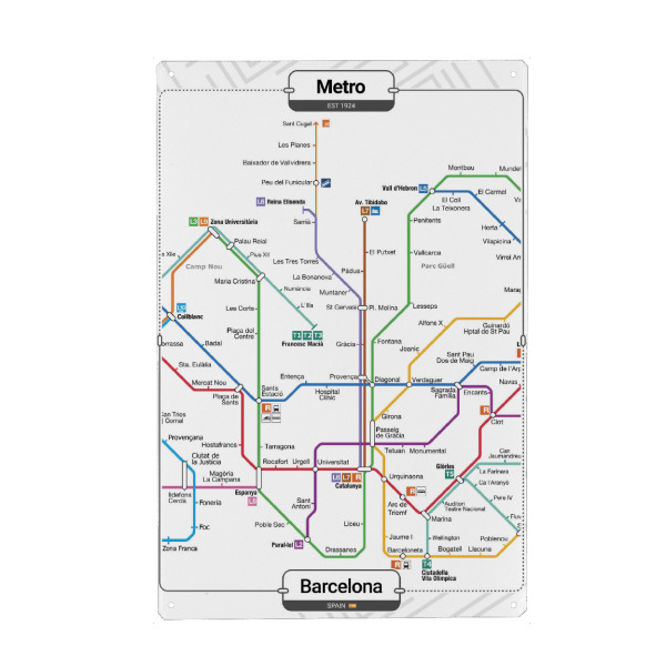 Holzbild "U-Bahn – Barcelona" artboxONE - Abstrakt,Architektur,Städte / Barcelona