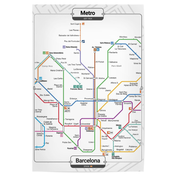 Poster "U-Bahn – Barcelona" artboxONE - Abstrakt,Architektur,Städte / Barcelona