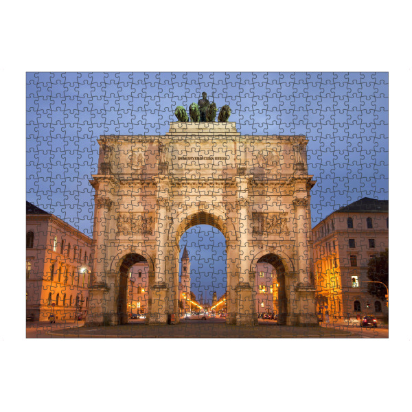 Puzzle Ravensburger "Siegestor bei Nacht" artboxONE - Städte / München,Architektur - Siegestor,Nacht,München,Bayern,Triumphbogen - Bild siegestor