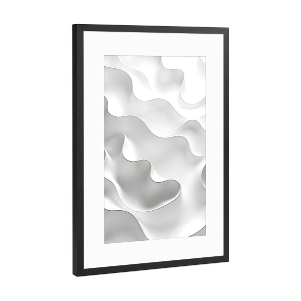Poster mit Rahmen Schwarz (Metallic) "Milchige Wellen" artboxONE - Abstrakt