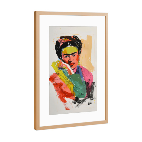 Poster mit Rahmen Kupfer "Kreative popart Kahlo" artboxONE - Abstrakt,Menschen,Fashion