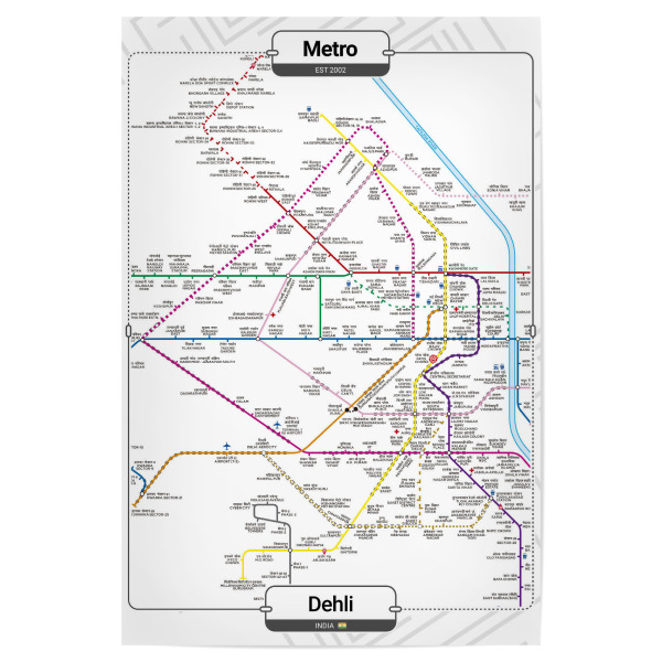 Poster 30x20 cm "U-Bahn – Delhi" artboxONE - Städte,Architektur,Kartografie