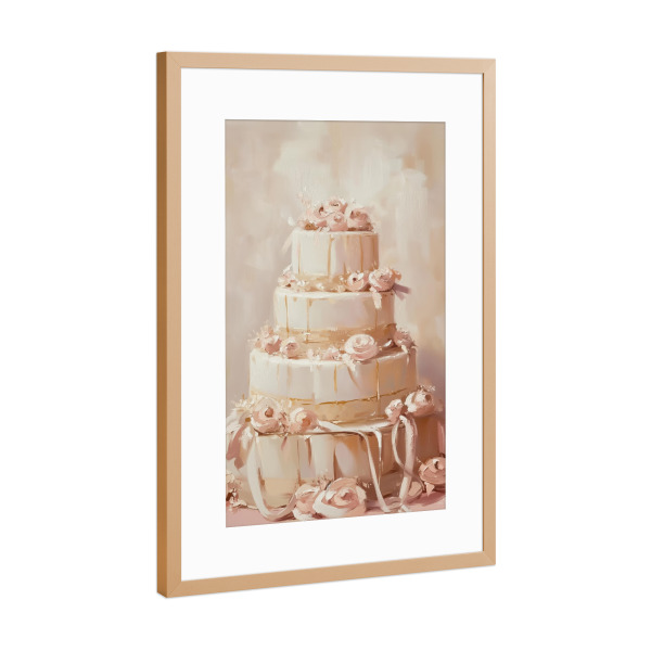 Poster mit Rahmen Kupfer "Runde Hochzeitstorte" artboxONE - Essen & Trinken,Liebe,Weihnachten,Festivals