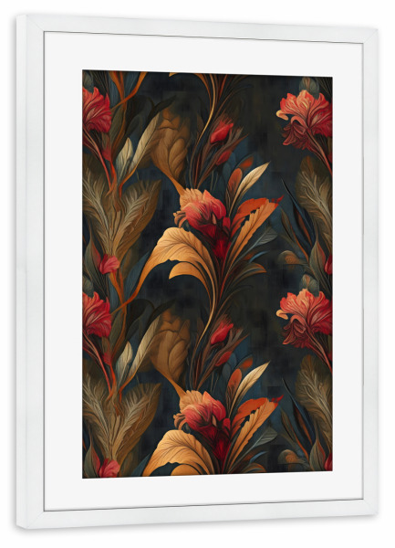 Poster mit Rahmen weiß "Herbstnächte" artboxONE - Floral