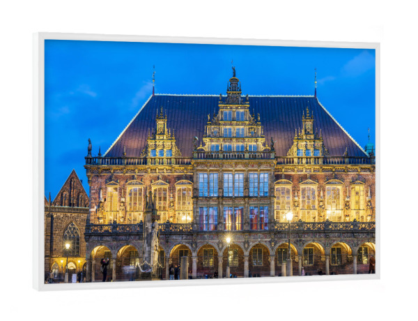 Poster mit weißem Rahmen "Bremer Rathaus" artboxONE - Städte,Architektur