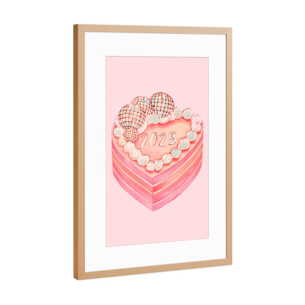 Poster mit Rahmen Kupfer "2025 Kuchen" artboxONE - Essen & Trinken,Weihnachten