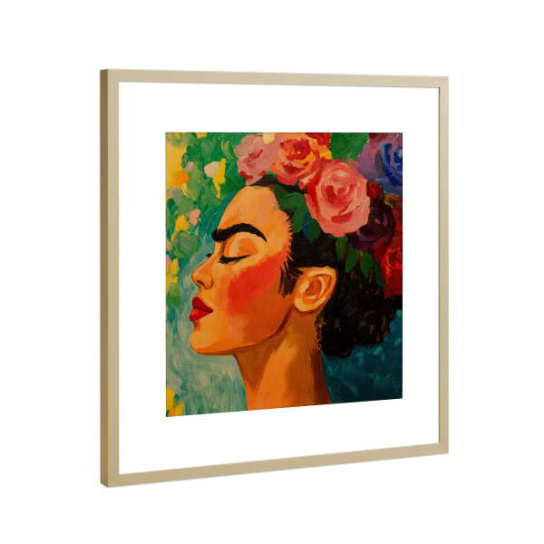 Poster mit Rahmen Gold "Petals of Resilience" artboxONE - Floral,Menschen,Fashion,Für Mama