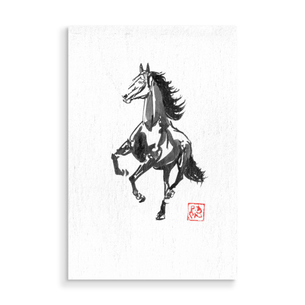 Holzbild "Running horse wild" artboxONE - Tiere - Pferd,Sumie,Japan