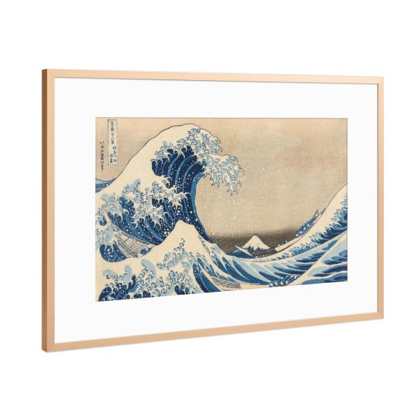 Poster mit Rahmen Kupfer "Hokusai-Die große Welle" artboxONE - Natur,Reise / Asien,Städte / Tokio