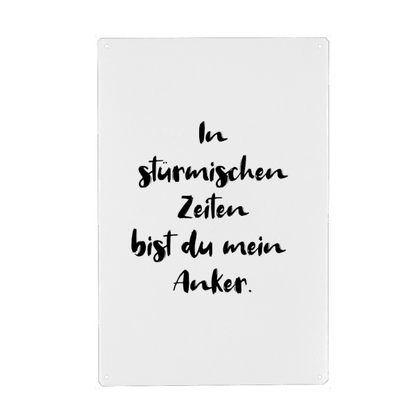 Metall Poster "Bist mein Anker" artboxONE - Typografie,Liebe,Für Mama,Für Papa