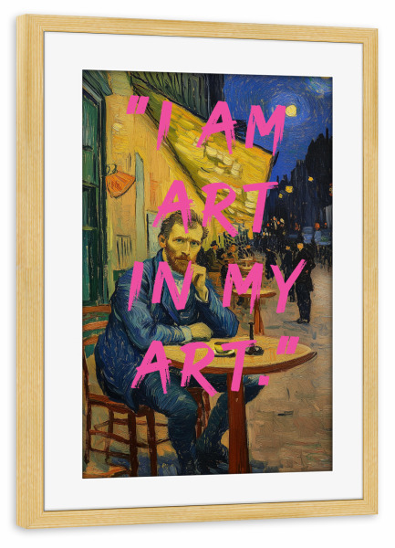Poster mit Rahmen kiefer "Art Caféterrasse van Gogh Art" artboxONE - Typografie,Essen & Trinken,Menschen