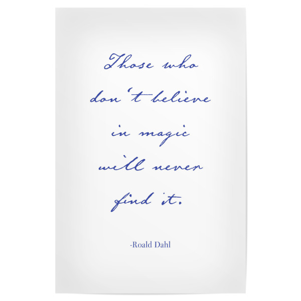 Poster "Believe in magic" artboxONE - Typografie,Menschen,Fiktion - Typografie,Magie,Zitat,Handlettering,Minimalistisch,Glaube,Vertrauen
