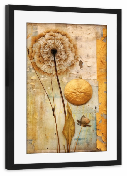 Poster mit Rahmen schwarz "Dandelion Glow" artboxONE - Natur,Floral,Für Mama