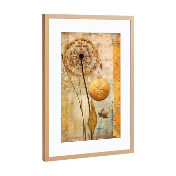 Poster mit Rahmen Kupfer "Dandelion Glow" artboxONE - Natur,Floral,Für Mama
