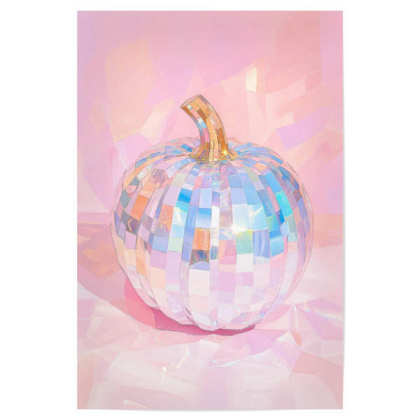 Poster 30x20 cm "Kürbis-Disco-Kugel" artboxONE - Essen & Trinken,Abstrakt,Essen & Trinken / Obst & Gemüse,Festivals