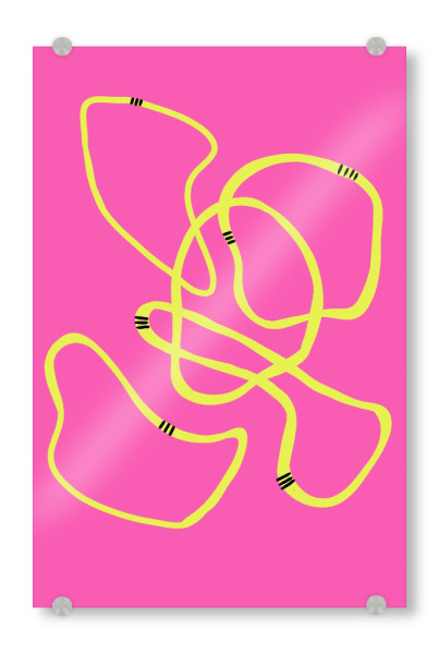 Acrylglasbild "Fluorosa" artboxONE - Abstrakt - Fluo,Modern,Rosa,Gelb