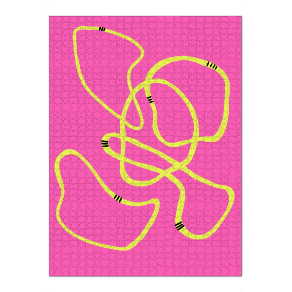 Puzzle Ravensburger "Fluorosa" artboxONE - Abstrakt - Fluo,Modern,Rosa,Gelb - Bild fluo