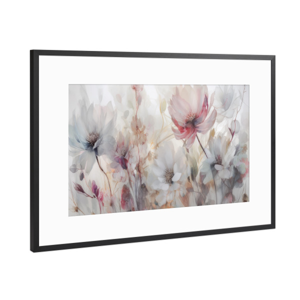 Poster mit Rahmen Schwarz (Metallic) "Ein weiterer magischer Garten" artboxONE - Natur,Floral - Blumen,Floral,Natur,Malerei