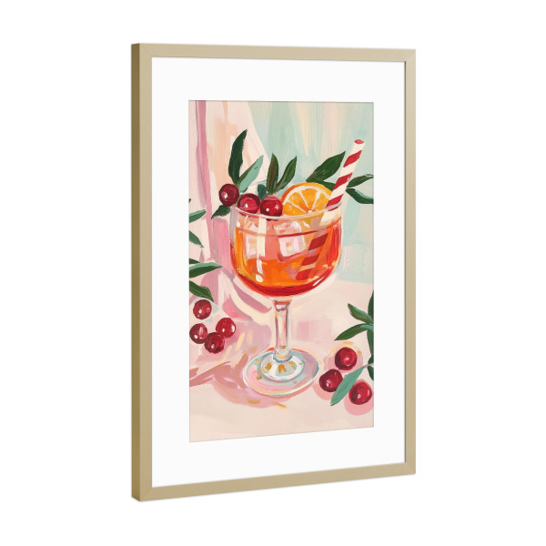 Poster mit Rahmen Gold "Festival Drink" artboxONE - Essen & Trinken,Weihnachten,Essen & Trinken / Alkohol,Essen & Trinken / Obst & Gemüse,Festivals