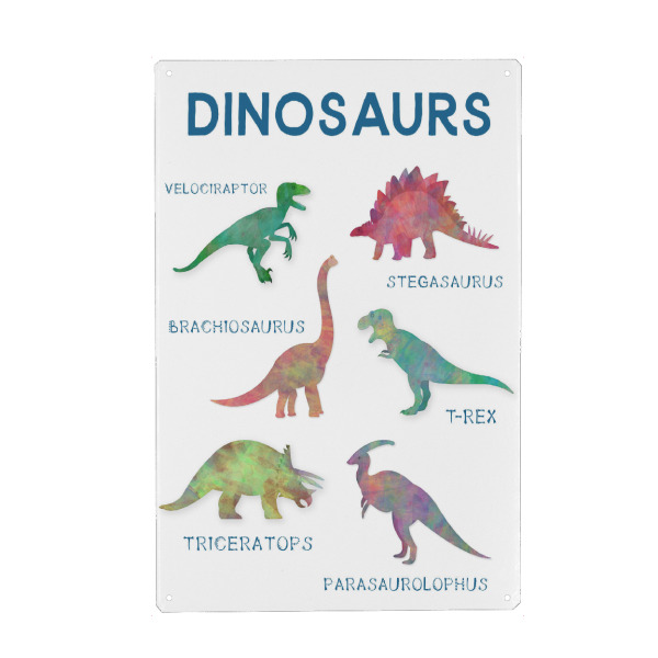 Metall Poster "Dino-Diagramm" artboxONE - Für Kinder,Tiere