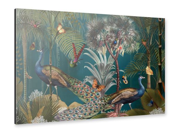 Alu-Dibond "Midnight Vintage Exotic Peacocks" 30x20 cm artboxONE