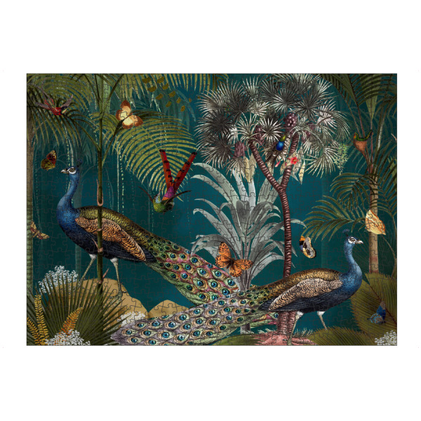Puzzle Ravensburger "Midnight Vintage Exotic Peacocks" artboxONE - Natur,Reise,Floral,Tiere,Für Mama