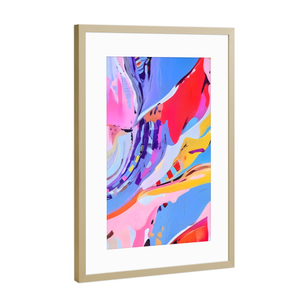 Poster mit Rahmen Gold "Gefühle sind wild geworden" artboxONE - Abstrakt