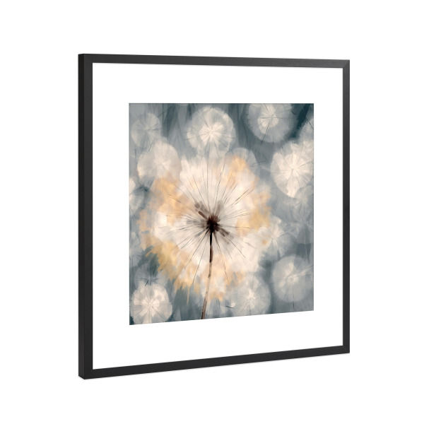 Poster mit Rahmen Schwarz (Metallic) "Dandelion Vibes" artboxONE - Natur,Floral,Für Mama