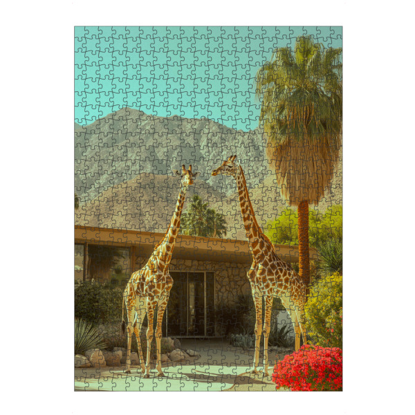 Puzzle Ravensburger "Palm Springs Giraffenparade" artboxONE - Natur,Tiere,Reise / Länder