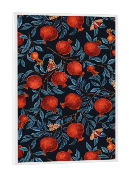 Poster mit weißem Rahmen "Granatäpfel und Bella Motten" artboxONE - Essen & Trinken / Obst & Gemüse
