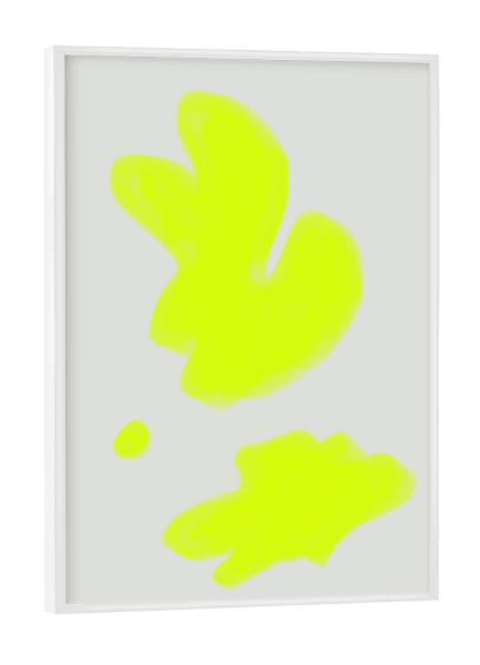 Poster mit weißem Rahmen "Fluoreszierend" artboxONE - Abstrakt - Fluo,Fluoreszierend,Fluoreszierend,Gelb,Limone,Modern