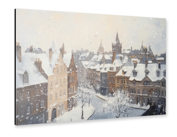 Alu-Dibond "Verschneite Stadt" 30x20 cm artboxONE