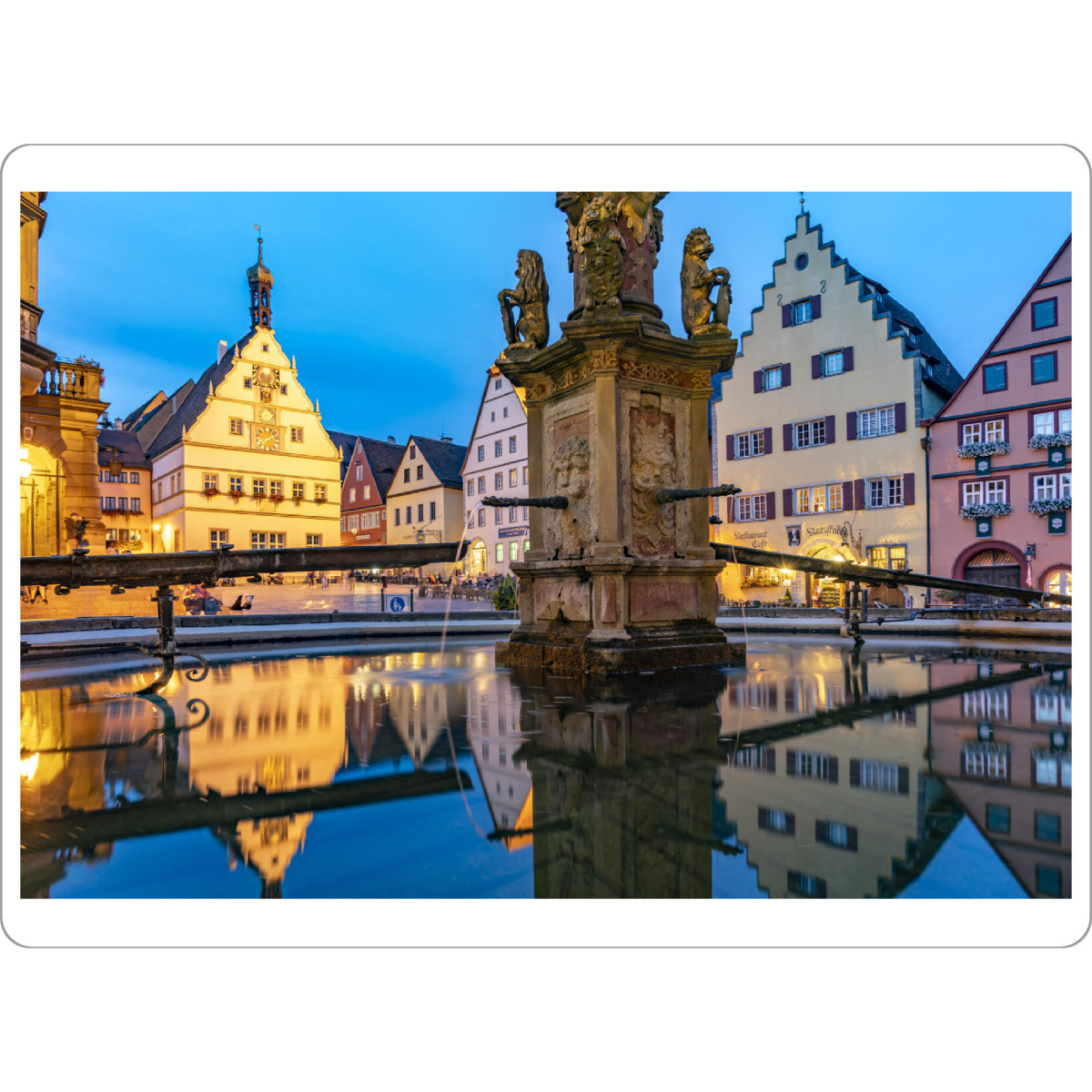 Tischset "Marktplatz Rothenburg" artboxONE - Städte,Architektur - Abenddämmerung,Rothenburg ob der tauber,Bayern,Marktplatz,Nacht,Georgsbrunnen