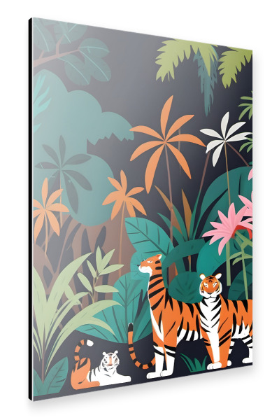 Alu-Dibond "Tropisches Tiger-Trio" 30x20 cm artboxONE