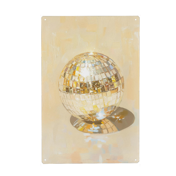 Holzbild "Discokugel aus Weißgold" artboxONE - Geometrie,Fashion,Festivals