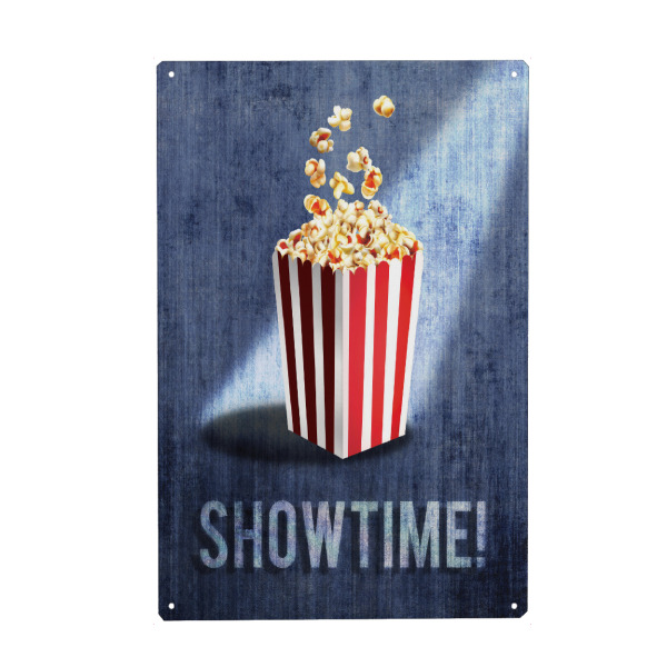 Holzbild "Show Time" artboxONE - Essen & Trinken,Menschen - Popcorn,Unterhaltung,Filme,Showtime
