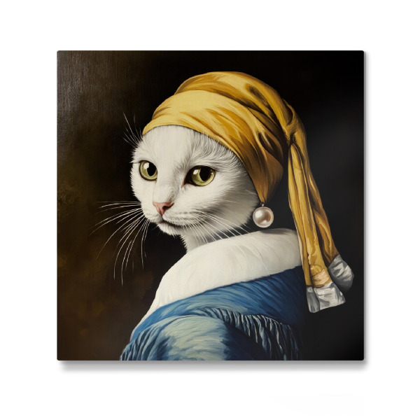 Galerie-Print "Die Katze mit dem Perlenohrring" 30x30 cm artboxONE