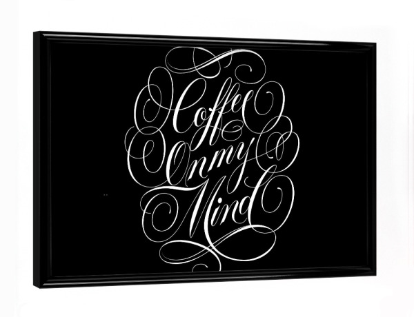 Poster mit schwarzem Rahmen "Kaffee-Liebhaber" artboxONE - Typografie,Essen & Trinken,Lustig