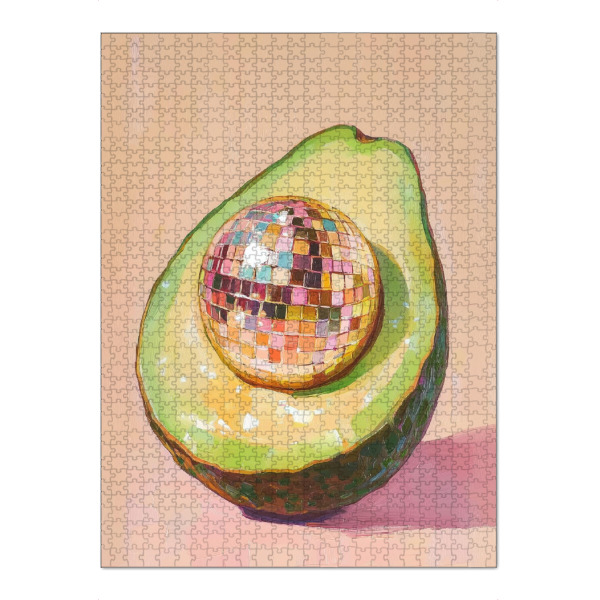 Puzzle Ravensburger "Avocado-Disco-Kugel" artboxONE - Essen & Trinken,Abstrakt,Geometrie,Essen & Trinken / Obst & Gemüse