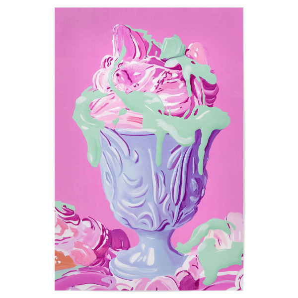 Poster "Pinker Eisbecher Traum" artboxONE - Essen & Trinken,Reise / Strand und Meer,Essen & Trinken / Obst & Gemüse