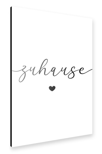 Alu-Dibond "Zuhause in Schreibschrift" 30x20 cm artboxONE