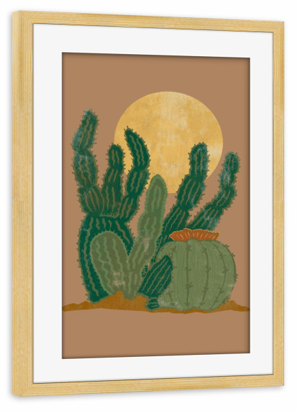 Poster mit Rahmen kiefer "Modern American Cactus" artboxONE - Natur,Reise
