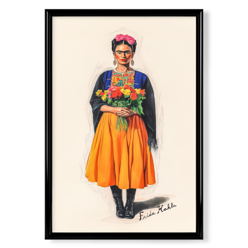 Frida Mexican flowers folklore