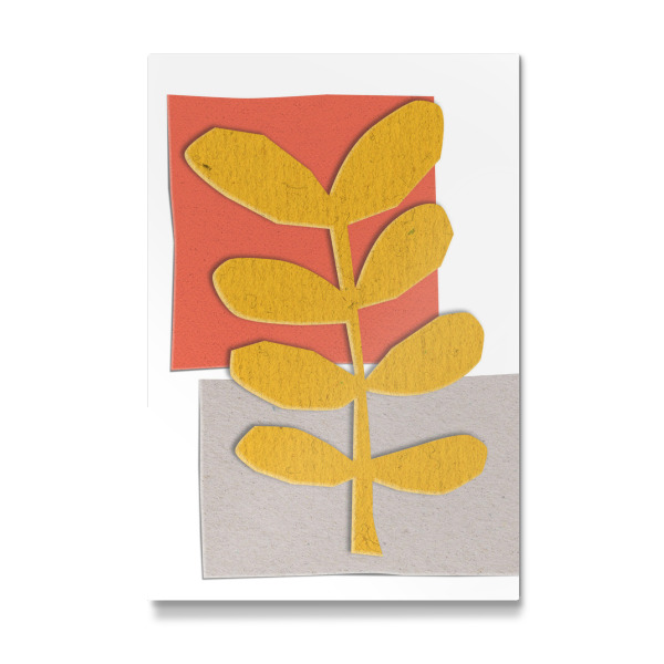 Galerie-Print "Yellow paper cutout of a plant" 75x50 cm artboxONE